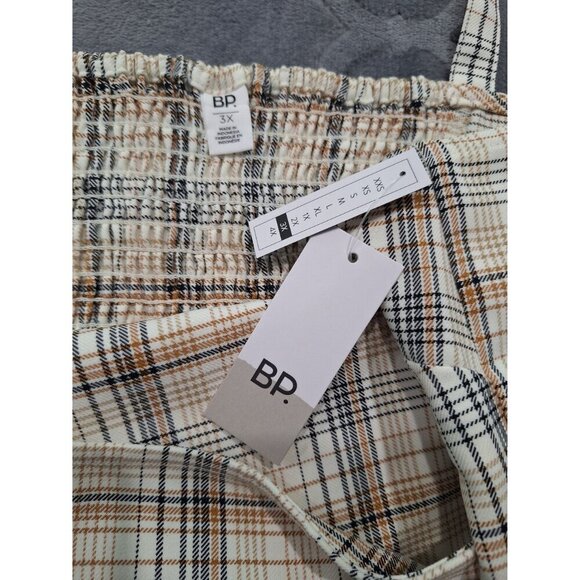 NWT BP Light Plaid Camisole Top With Smocked Front & Adjustable Straps/Sz. - Picture 3 of 3
